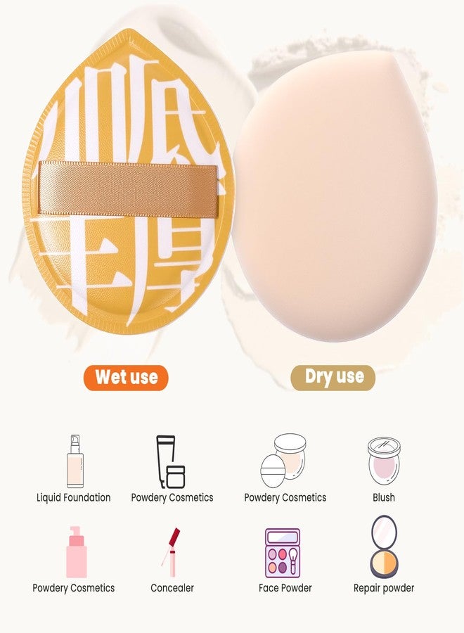 BOHUIZ 6 Pcs Korean Makeup Sponge Puff for Foundation Concealer, Teardrop Makeup Sponge Set Cushion Puff Foundation Sponges for Liquid Cream Contouring (Large Size) - Image 3